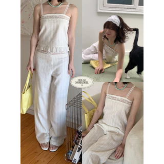 NOMADE.& พร้อมส่ง  The Cupid Club Set {ชุดเซ็ทสายเดี่ยว+กางเกงขายาวเอวต่ำ}