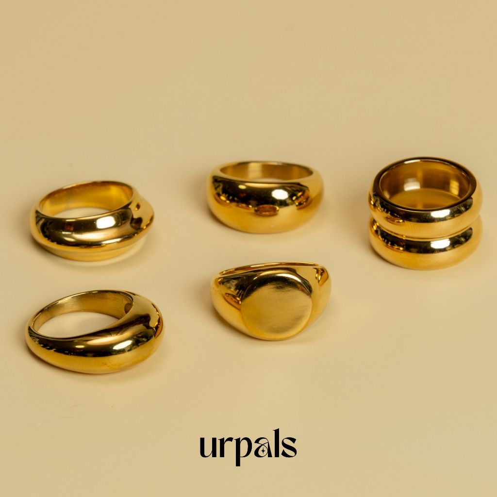 URPALS แหวนเกลี้ยง Stainless ชุบทอง 18K High Quality ดีไซน์เก๋ ใส่ได้ทุกวัน สไตล์มินิมอล