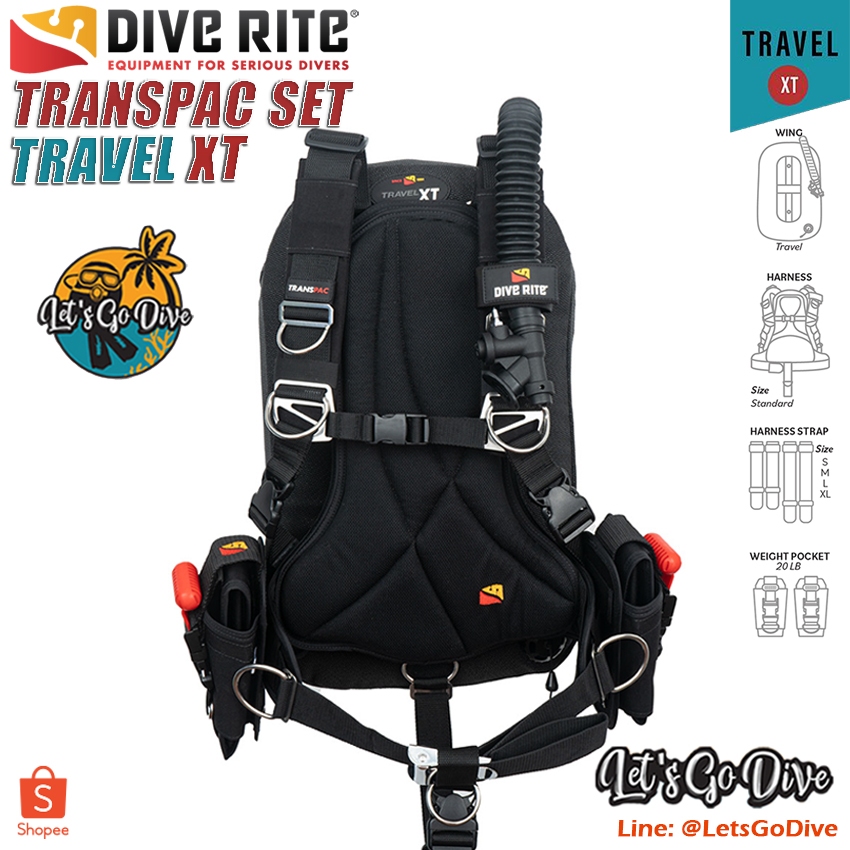 DIVE RITE - TRANSPAC XT + TRAVEL Wing Set - BCD - อุปกรณ์ดำน้ำ SCUBA - ชุดดำน้ำ