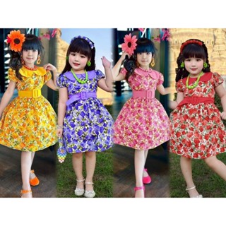 Kk // ke // eb // sj // ชุดเดรสลายดอกทองกวาวเด็กหญิง เจ้ย สง…