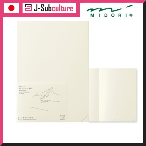 Designphil Midori Notebook MD Notebook A5 Brank 1 Page Per Day Unruled B 15390006 [Direct From Japan