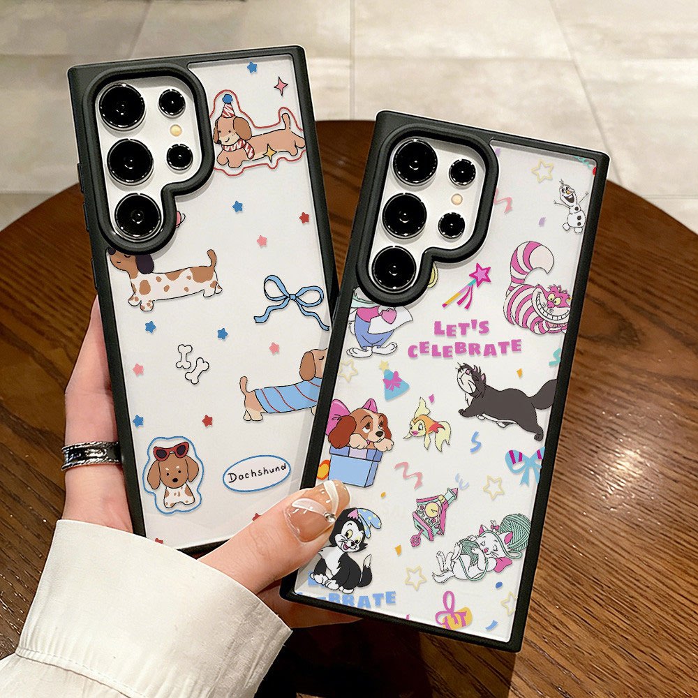 ลายดัชชุนด์ เคส For Samsung A57 A37 A16 A17 A06 A07 A05S A05 A55 A36 A54 A15 A56 A35 A34 A25 S26 อะคริลิกฝ้า เคสโทรศัพท์