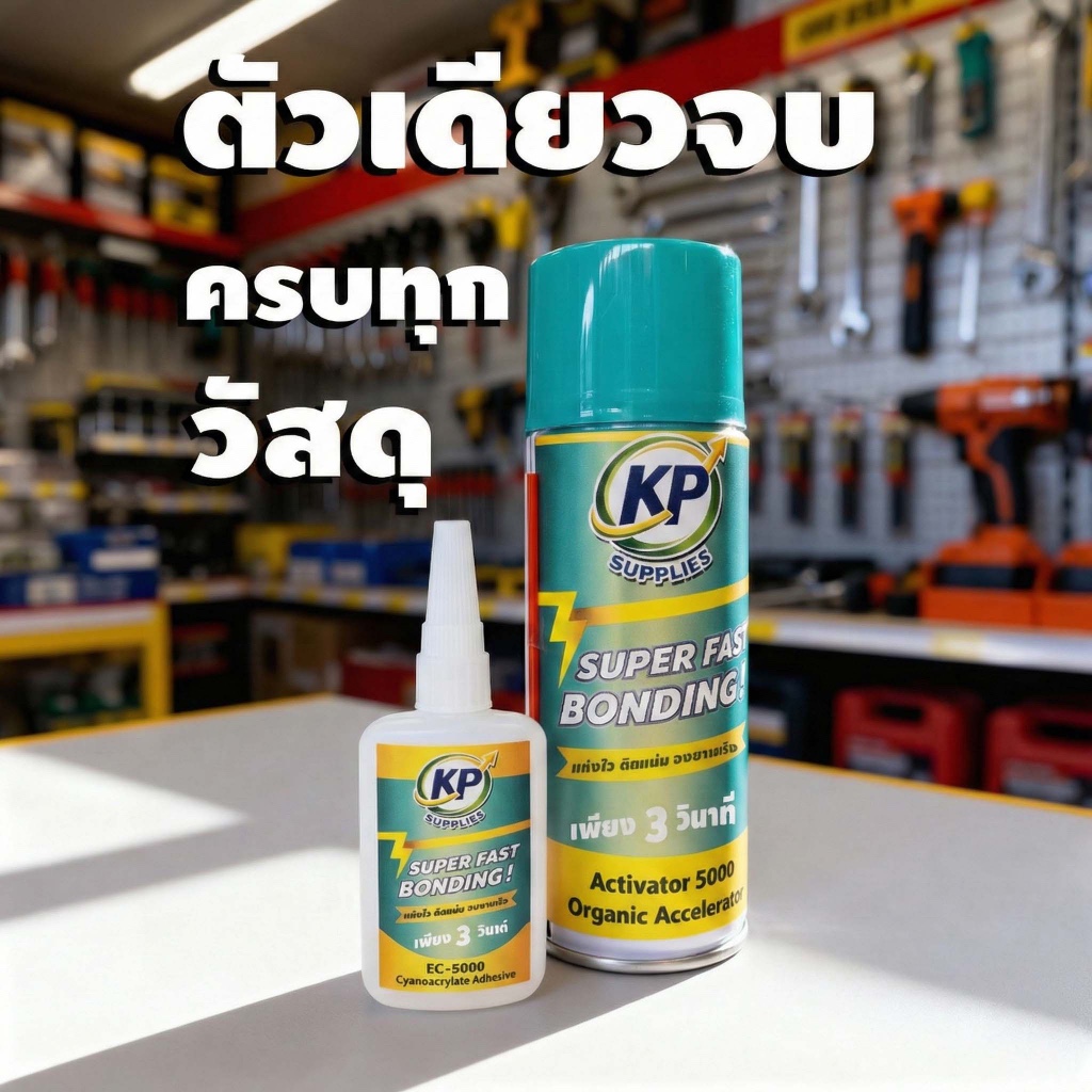 KP Supplies ชุดกาวอเนกประสงค์  (กาวพลังช้าง) แห้งไวใน 3 วิ ติดแน่นทุกวัสดุ ไม้ เหล็ก พลาสติก งาน DIY