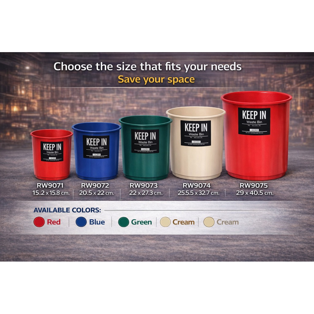 KEEP-IN คีพอิน ถูกที่สุด‼️‼️ NNP- ถังขยะพลาสติก 2 , 5 , 8 ,12 ,20 ลิตร RW9071-RW9075