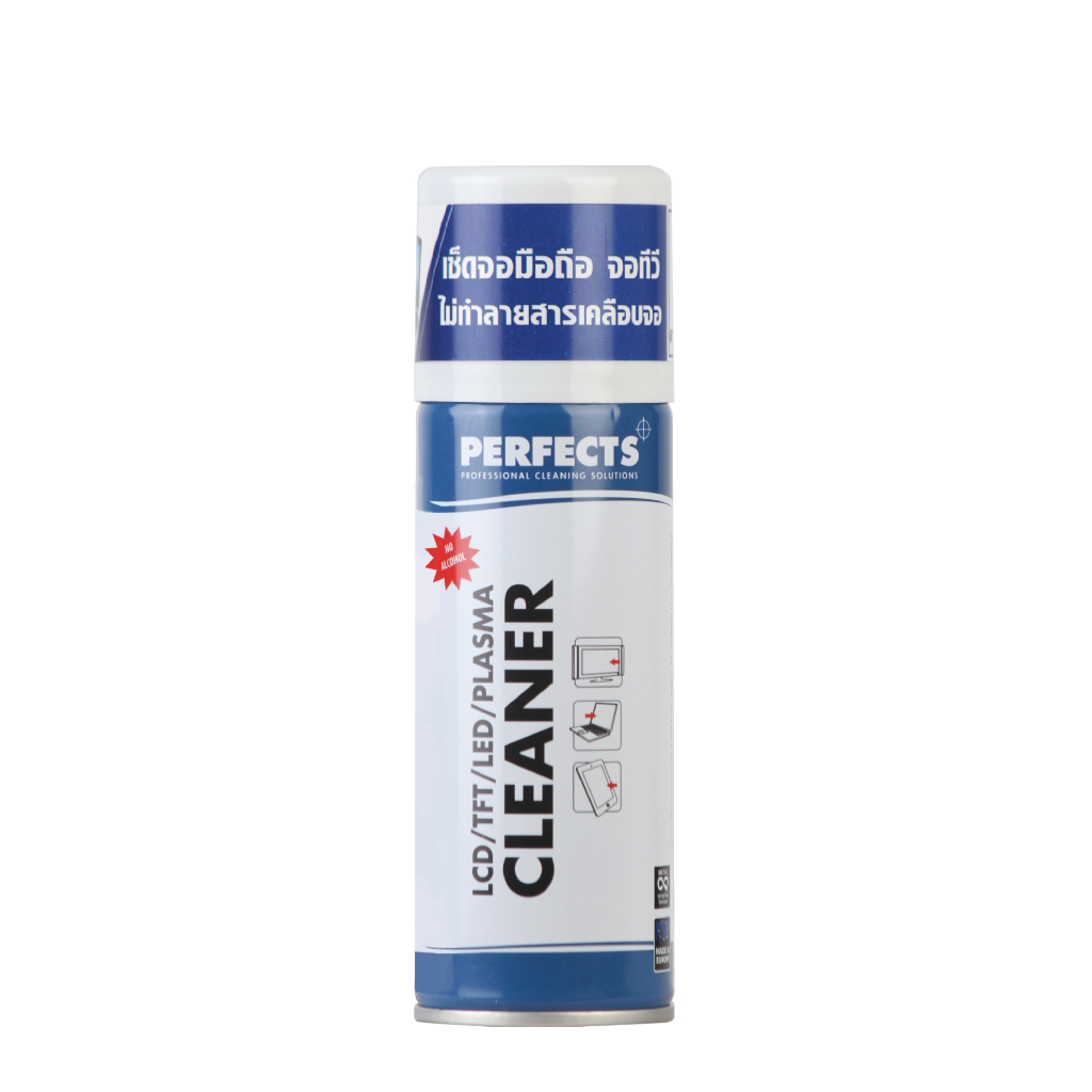PERFECTS LCD TFT LED Cleaner 200ml [ แถมผ้า 1 ผืน ] สเปรย์ทำความสะอาดพื้นผิวจอทีวี เช็ดจอมือถือ จอคอมพิวเตอร์ จอแท็ปเล็ต