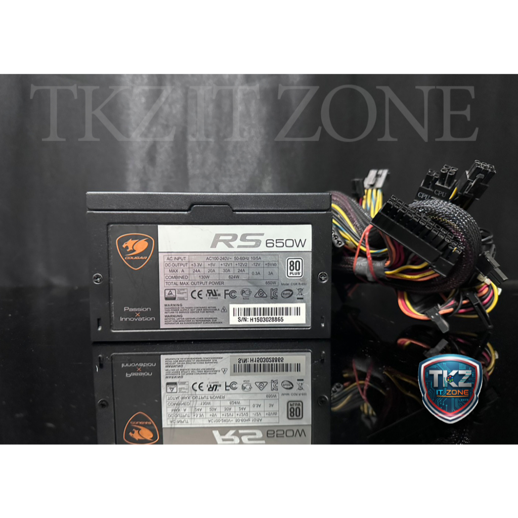 เพาเวอร์ซัพพลาย(power supply) cougar RS650w 80+ WHITE
