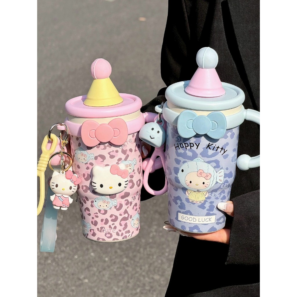 พร้อมส่ง แก้วคิตตี้ kitty แถมพวงกุญ