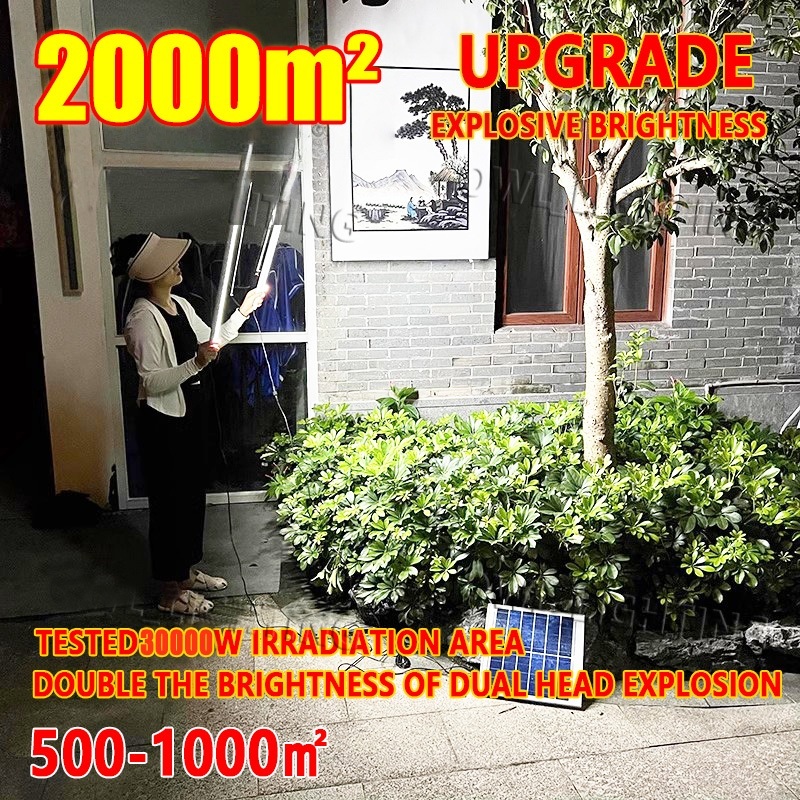 หลอดไฟพลังงานแสงอาทิตย์ ไฟโซล่าเซลล์ โคมไฟโซล่าเซลล์ 100W/300W ไฟโซล่าเซลล์ ไฟสวน ปรับได้ 3 สี 0ค่าไฟ ไฟภายนอกอาค - รูปที่ 3