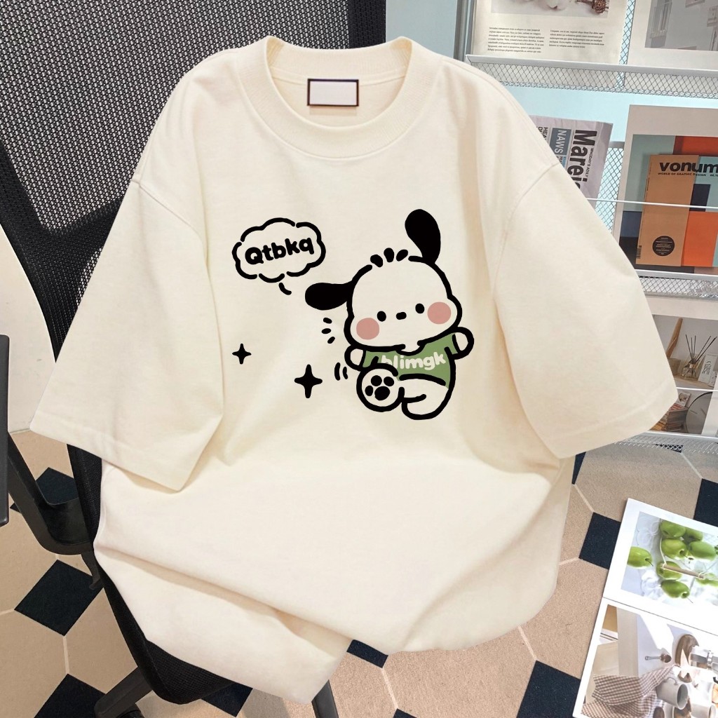 เสื้อยืด oversize แฟชั่นเกาหลี เสื้อยืดผู้หญิง ใส่สบาย ลายการ์ตูน เสื้อยืดแขนสั้นคอกลม