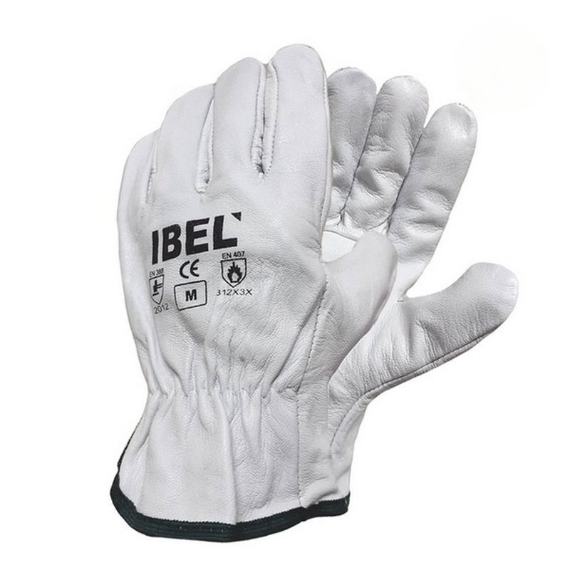 ถุงมือหนังอาร์กอน IBEL สีขาว สำหรับงานช่าง