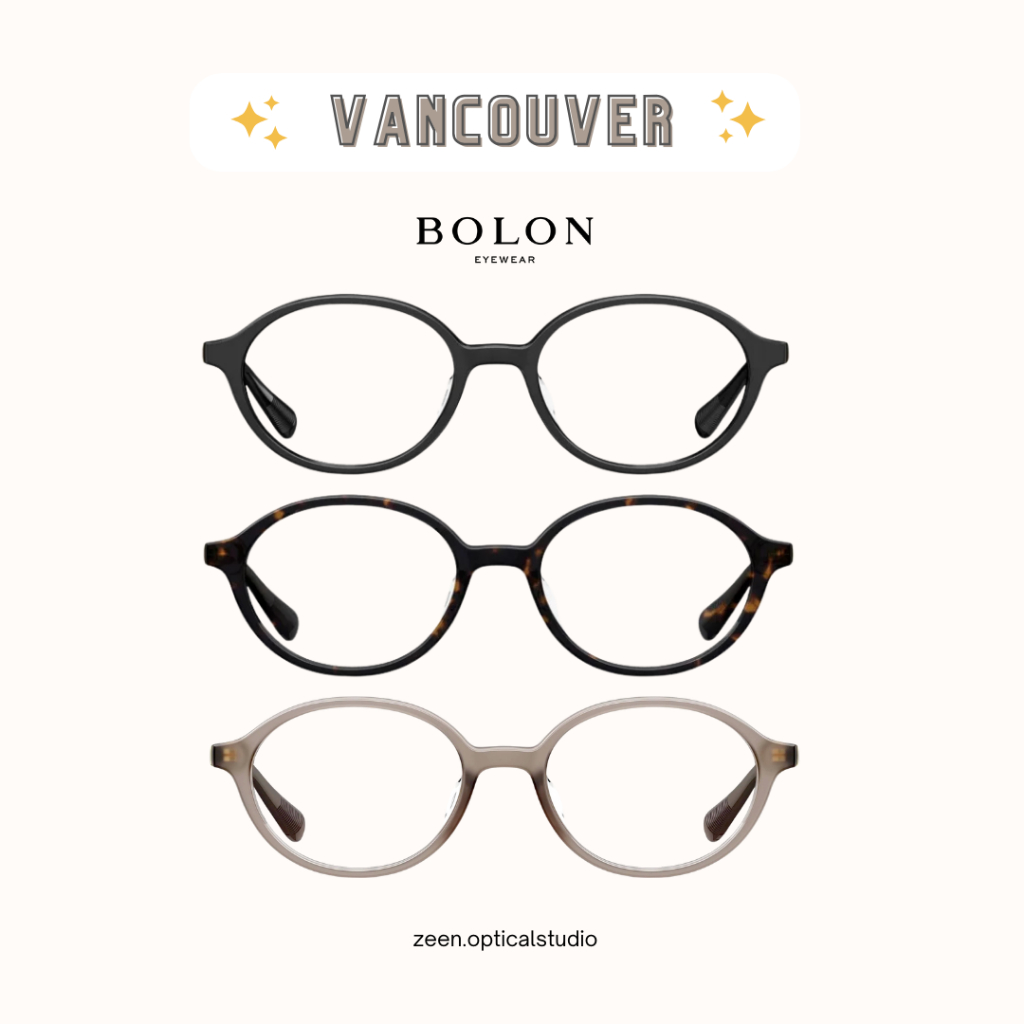 BOLON BJ3205 รุ่น Vancouver กรอบแว่นทรงรี น้ำหนักเบา ตัดเลนส์สายตาได้