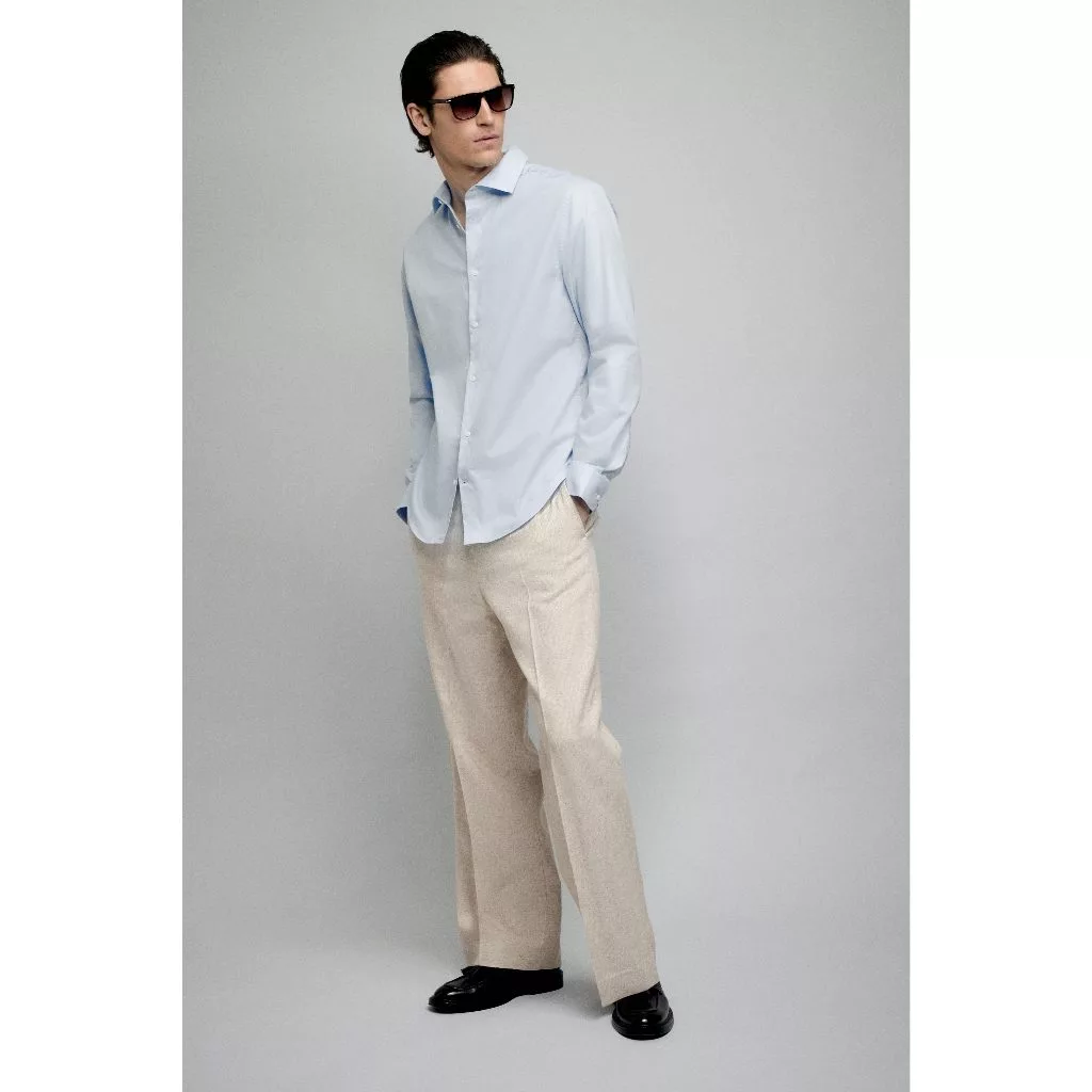 H&M(เอชแอนด์เอ็ม) เสื้อเชิ้ตผ้าคอตตอนแบบ Slim Fit ผู้ชาย 1297891_1