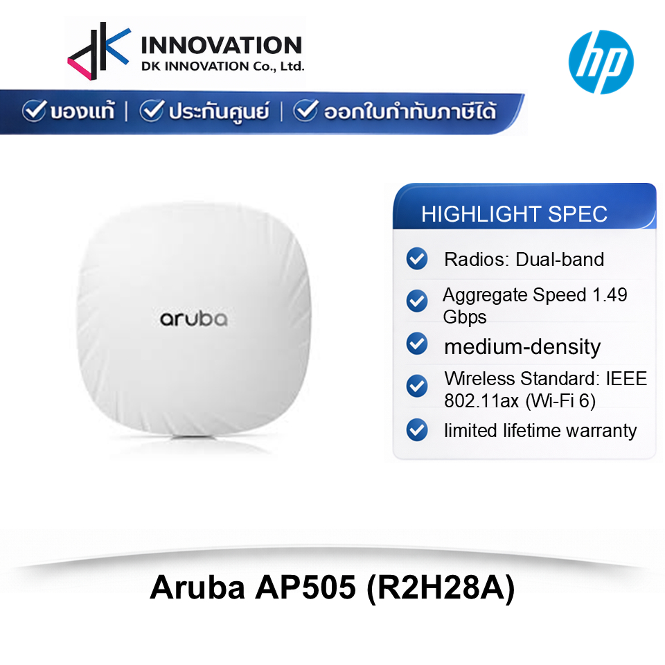 Aruba AP505 (R2H28A) รองรับ Wifi6 อุปกรณ์กระจายสัญญาณ พร้อมขายึด