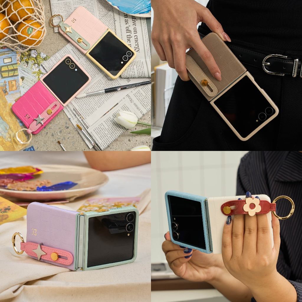 (ZFlip7) MUSE 3Tone Hand Strap Phone Case