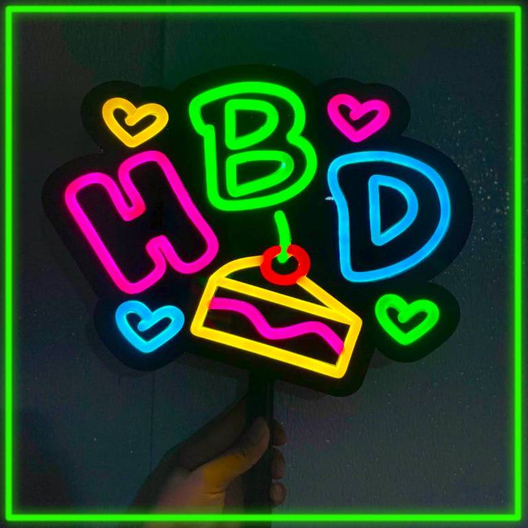 ป้ายไฟวันเกิด ป้าย HBD ป้ายถือเชียร์ พร้อมส่ง