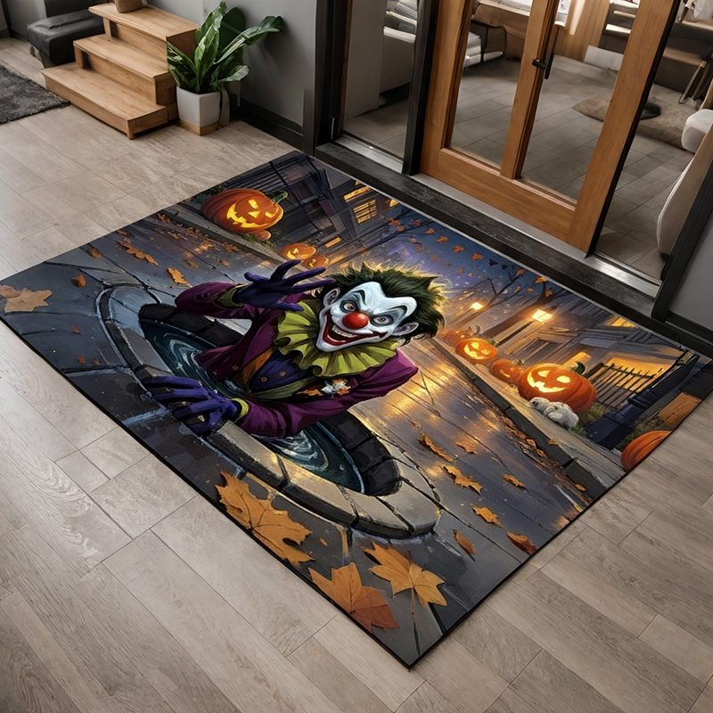 พรม ฮาโลวีน joker พรมเช็ดเท้า ห้องน้ำ ห้องครัว ห้องนอน ด้านหลังมียางกันลื่น