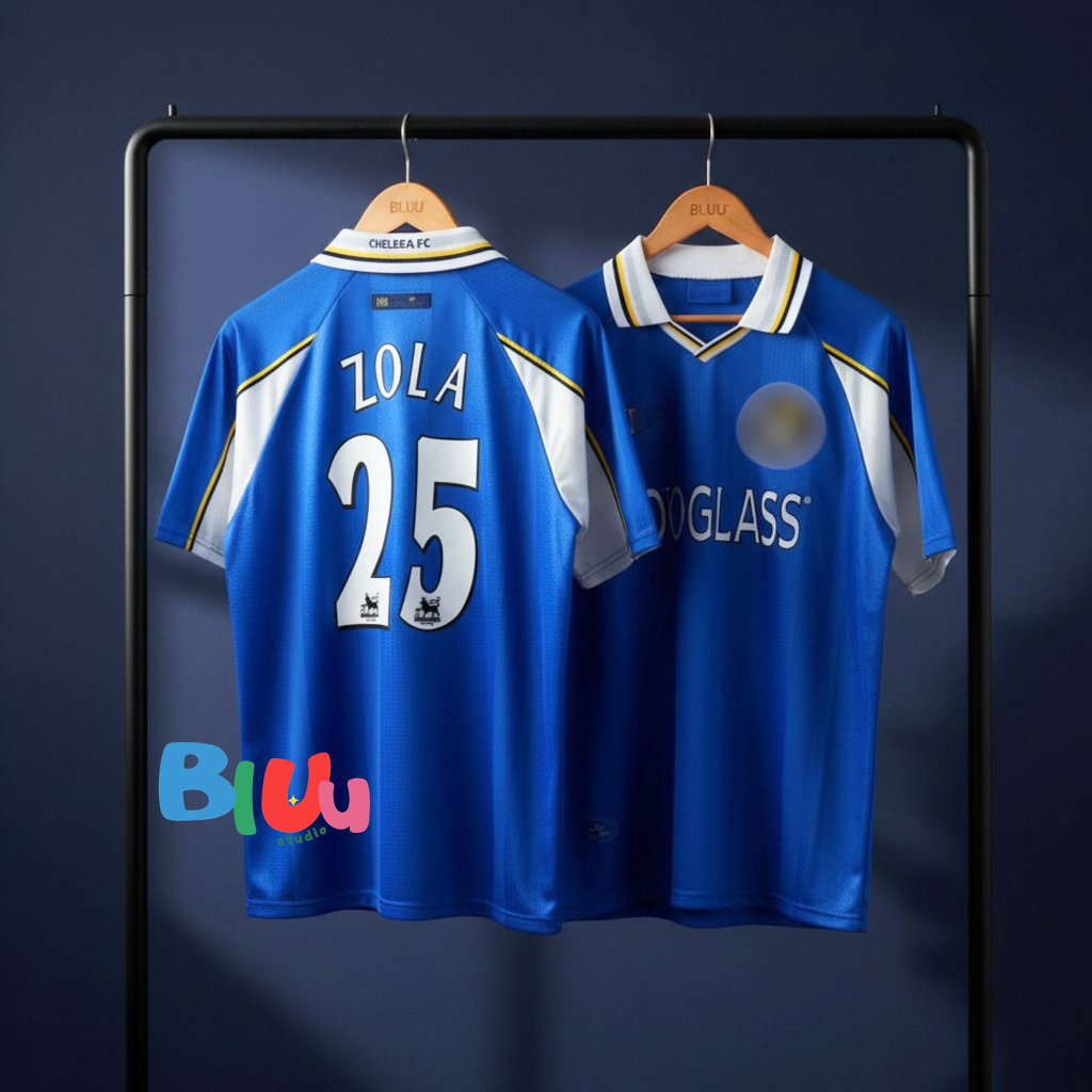 เสื้อฟุตบอลย้อนยุค Retro ทีม lชaซี เหย้า Home ปี 1998-99 (3A) เกรดพรีเมี่ยม โลโก้ปัก ทำเบอร์ชื่อได้ทุกคนบนโลก