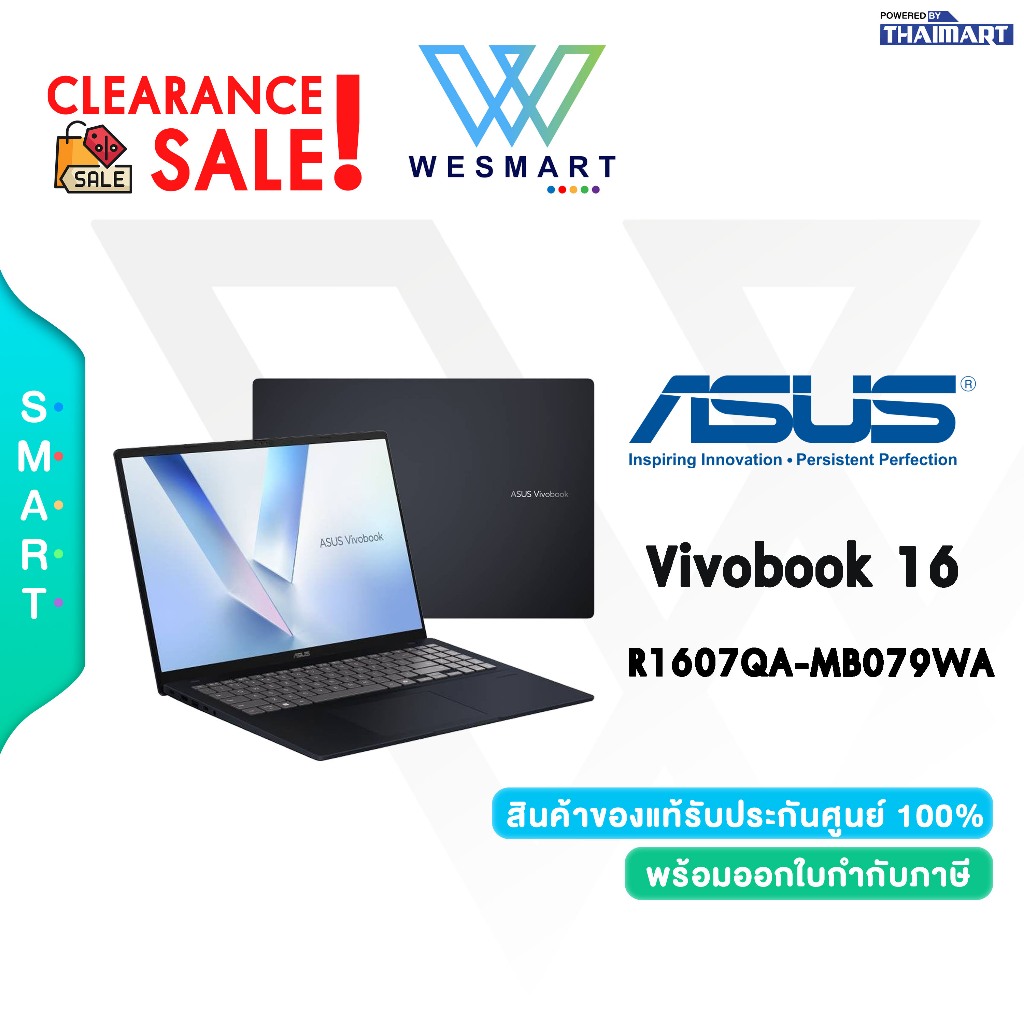 (Clearance) ASUS NOTEBOOK (โน้ตบุ๊คเกม) Vivobook 16 R1607QA-MB079WA; Copilot+ PC/Demo สินค้าตัวโชว์/