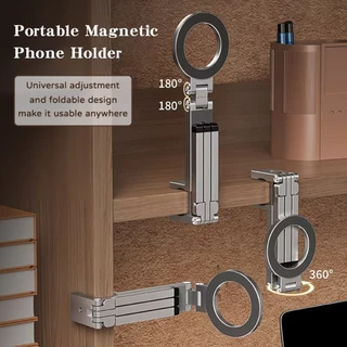 R3 ขาตั้งมือถือแม่เหล็ก 3-in-1 พับได้ สำหรับเดินทาง รองรับ MagSafe