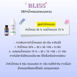 หัวน้ำหอม สำหรับทำน้ำหอมในรถ ขนาด 30 -100 ml. BLISS LAB FRAGRANCE