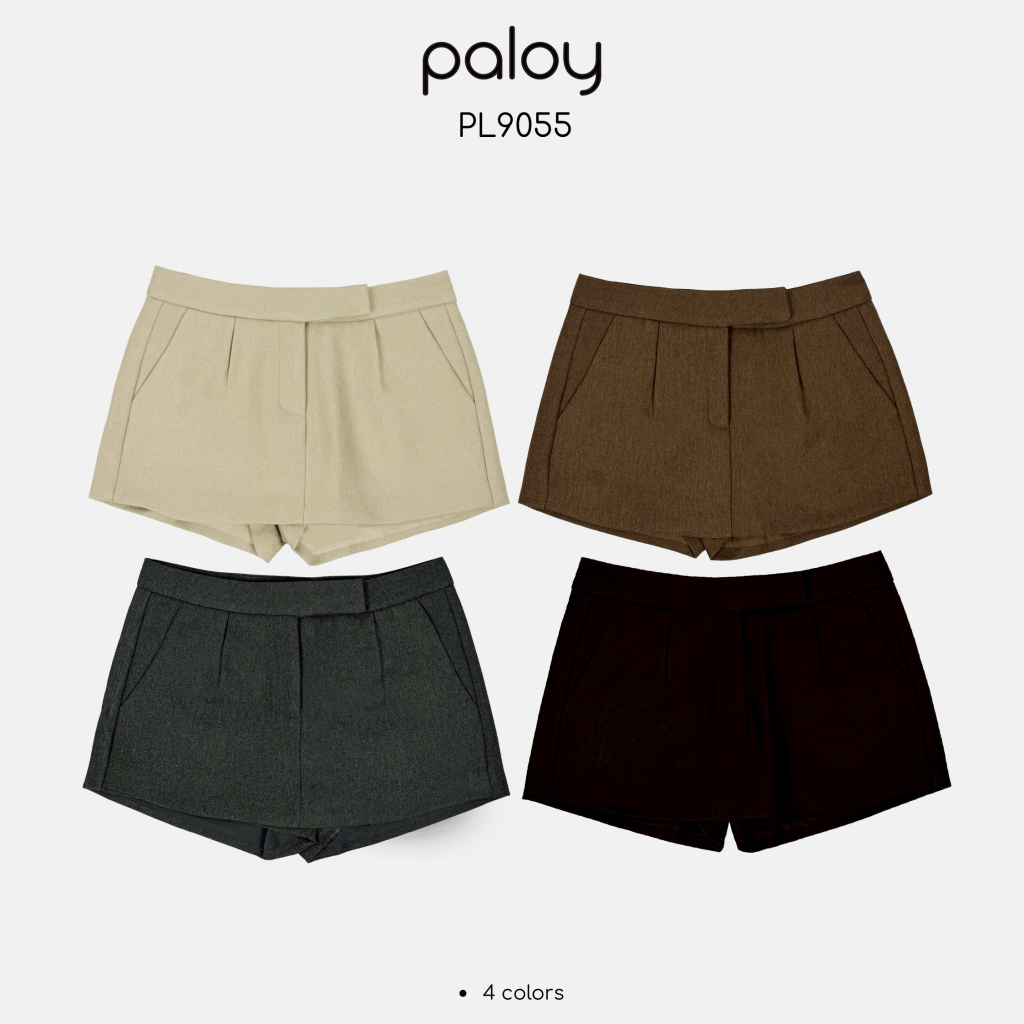 Paloy - PL9055 กระโปรงกางเกงผ้าสั้น กระโปรง+กางเกง (มีซับในกางเกง) รูปที่ 3