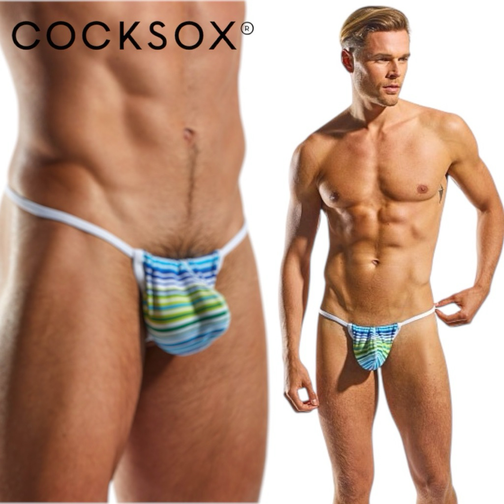 กางเกงในชาย cocksox. slingshort ขอบขาวเฉดสี ฟ้าเขียวเหลือง size S-XL