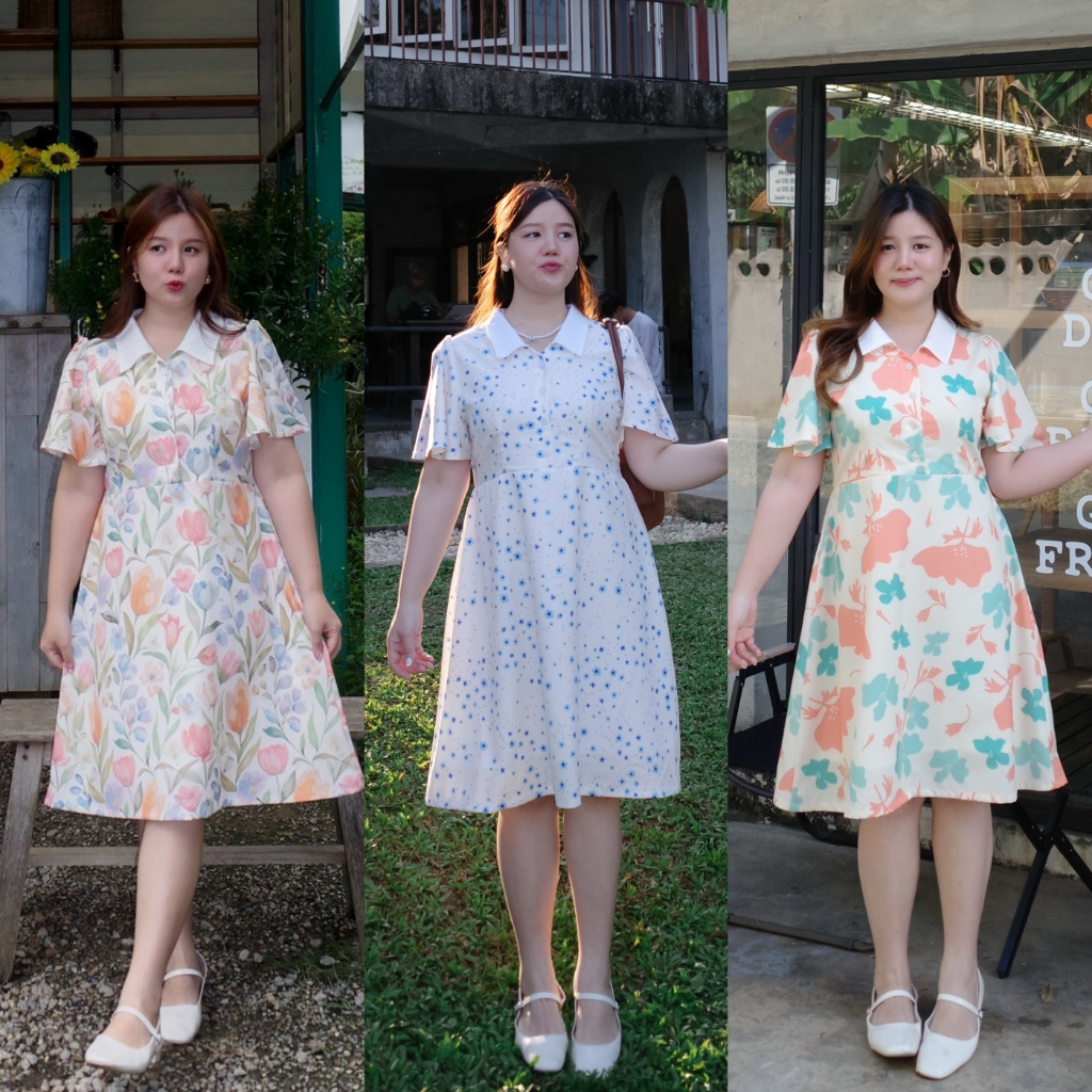 (❤️อกถึง 50") Milada Dress เดรสสาวอวบ ชุดสาวอวบ