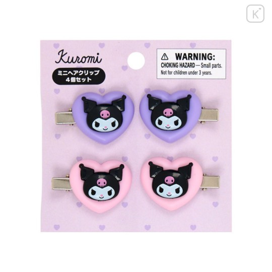 กิ๊บติดผม 4mini hair clip heart ku Kuromi : Heart Size 3.5×1.2×2.5cm