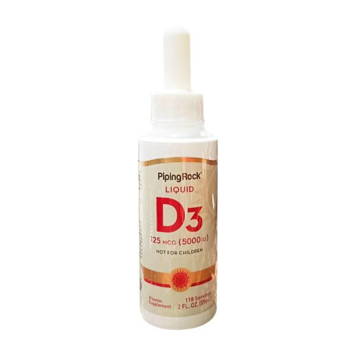 วิตามิน D3 ชนิดน้ำ 5000 IU 59 มล. Liquid Vitamin D3, 5000 IU, 2 fl oz (59 mL) Dropper Bottle