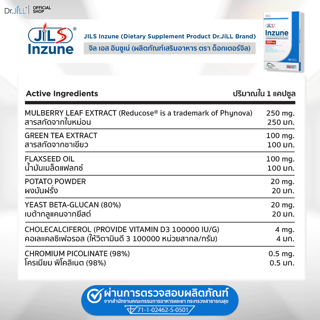 [9.9 นี้เท่านั้น 3 แถม 1] Dr.JiLL Inzune อาหารเสริม ดร.จิล อินซูเน่ 40 แคปซูล 4 กล่อง thumbnail 8