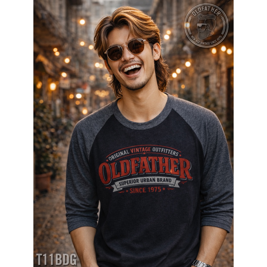 เสื้อแขนสามส่วนวินเทจ OLDFATHER  Vintage ( รหัสสินค้า T 11 )