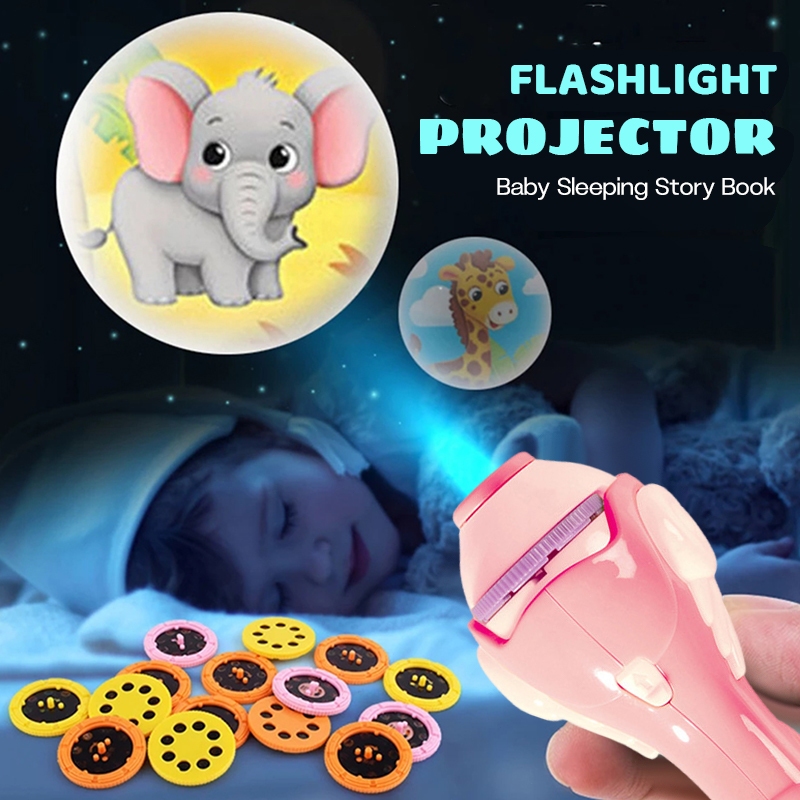 ของเล่นฉายภาพ ไฟฉายโปรเจคเตอร์ ไฟฉายฉายลายสัตว์ ไฟฉายการ์ตูน Projection flashlight toy สนุกกับการฉายการ์ตูนก่อนนอน - รูปที่ 2