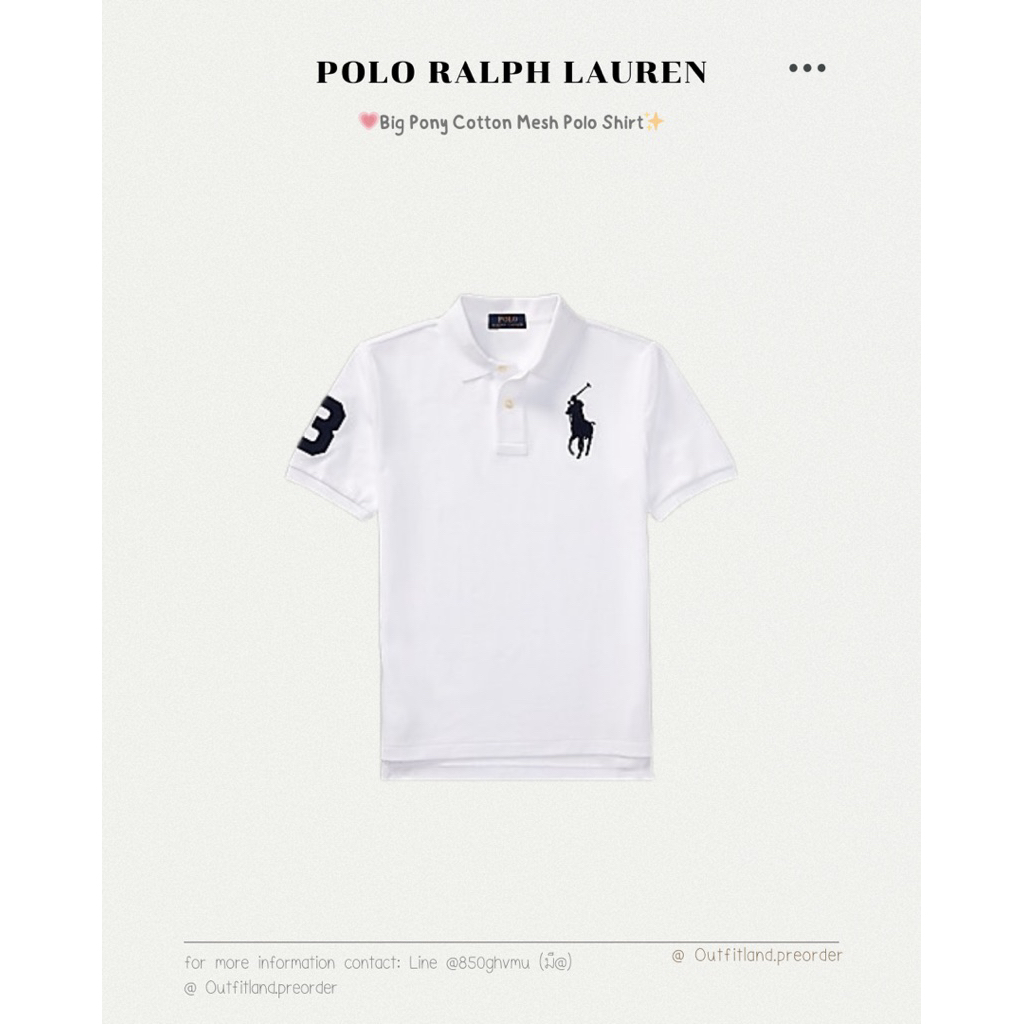 พร้อมส่ง💗Big Pony Cotton Mesh Polo Shirt✨