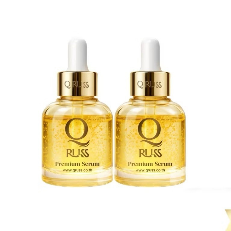 2 ขวด คิวรัสเซรั่มรุ่นใหม่ล่าสุด Q Russ Premium Serum และ Q Russ Ampoule เซรั่มบำรุงผิวให้ให้ขาวกระจ