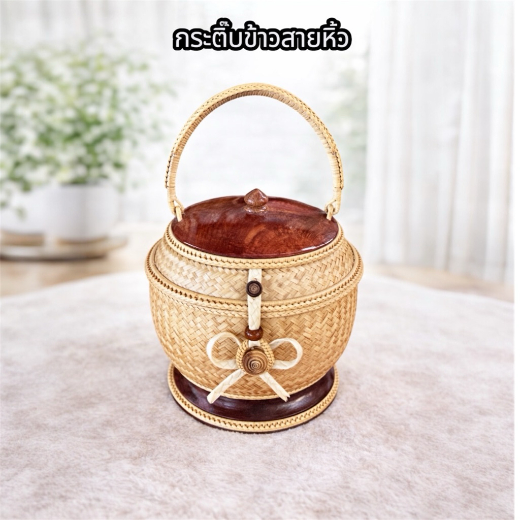 กระติบข้าว สายหิ้วขนาด 4.5-5นิ้ว