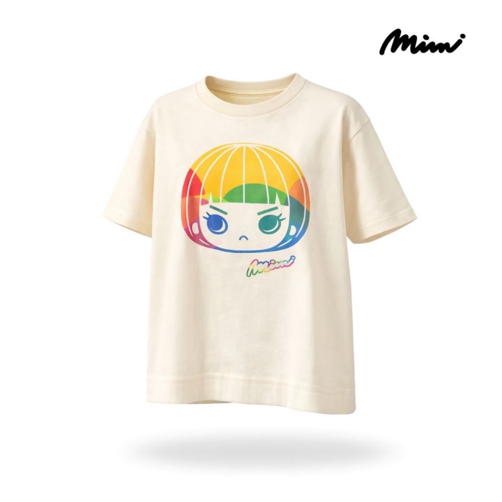 Mimi เสื้อยืด อีเอสจี บิ๊ก เฟซ  เบจ A9PFBE