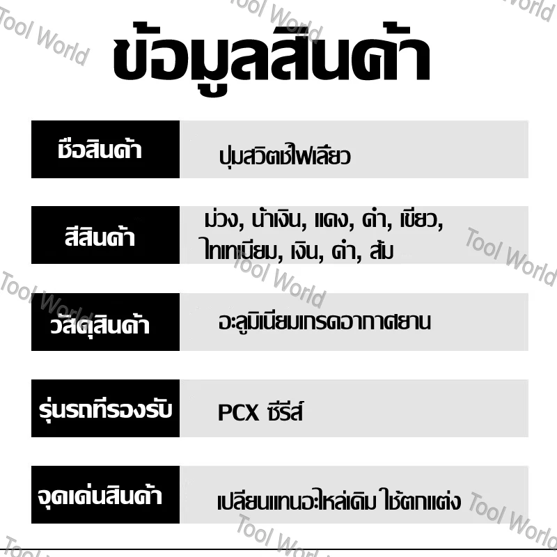 ปุ่มสวิตช์แต่งอลูมิเนียม Honda PCX160 / ADV150 thumbnail 9