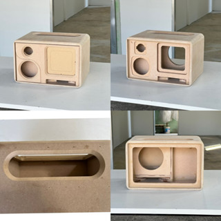 ตู้ลำโพง 4.5 นิ้วแบนพาส งานดิบ พร้อมอะคริลิคหน้า หลัง กลาง 3…