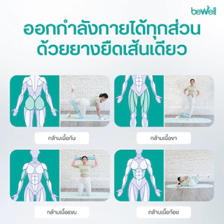 Bewell ยางยืดออกกำลังกาย 3 แรงต้าน ปรับใช้งานง่าย ยืดหยุ่นดี ไม่ขาดง่าย ฟรี! ถุงตาข่ายสำหรับเก็บ