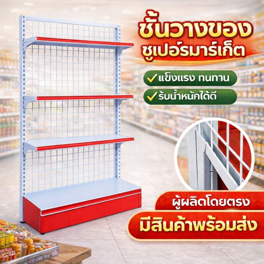 Rack&Home ชั้นมินิมาร์ท แบบด้านเดียว ปรับระดับได้ Product shelf ชั้นโชว์สินค้า