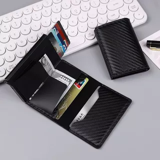 กระเป๋าสตางค์ RFID คาร์บอนไฟเบอร์ - ที่ใส่บัตรป๊อปอัพอัตโนมัติพร้อมการป้องกันการโจรกรรม​