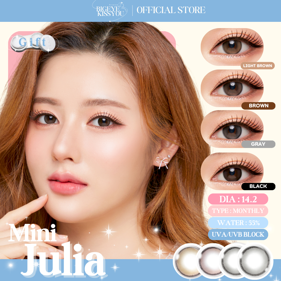 คอนแทคเลนส์(มินิ) Julia Light Brown / Brown / Gray (Kitty Kawaii) ⭐️ลายฮิต ขายดีมาก กรองแสงกันยูวี