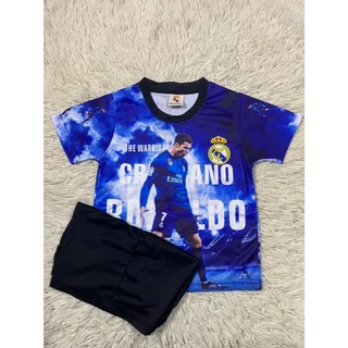 เสื้อบอลเด็ก ทีมเรอัลมาดริดเบอร์7ชื่อโรนัลโด้ ปี2025-2026ใหม่ล่าสุด เสื้อ+กางเกง