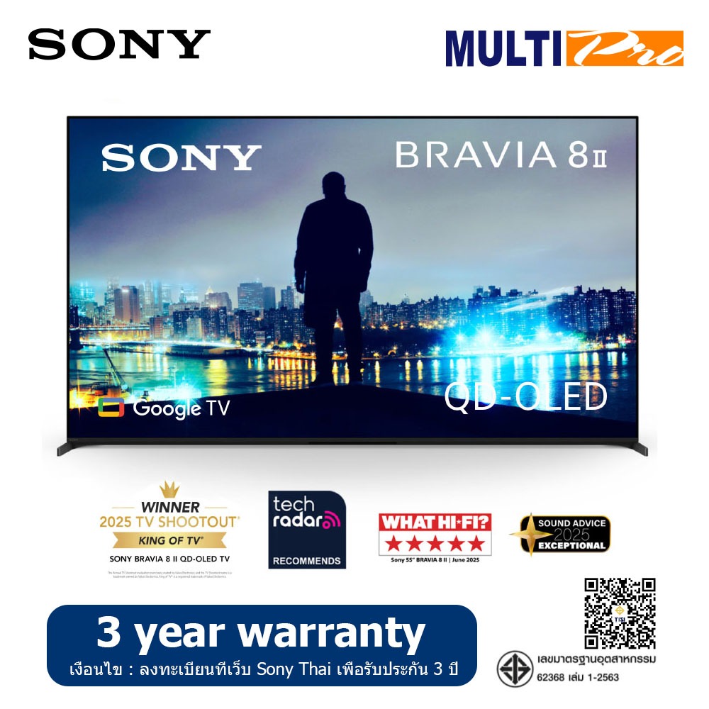 Sony BRAVIA 8 II OLEDTV รุ่น K-55XR80M2 ขนาด 55 นิ้ว 4K Ultra HD XR Processor (2025)