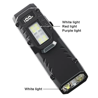 ไฟฉายขนาดเล็ก USB ชาร์จ 1000mAh 2500 ลูเมน LED ไฟฉายสว่างเป็นพิเศษ EDC โคมไฟตั้งแคมป์กลางแจ้ง Floodlight