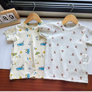 FUFU เสื้อยืดเด็ก เสื้อเด็กแขนสั้น ขนาด S-XL เด็ก 6m-7y เนื้…