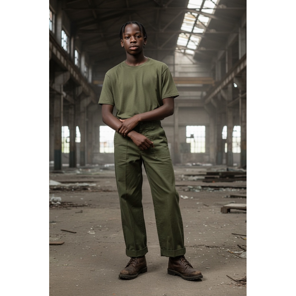 Trousers man’s utility OG 507 ปี 1976 มือ2 :ไซซ์ 28*27 เอว 23-26 นิ้วใส่ได้:(รูปเพิ่มเติมในช่องคุณสม