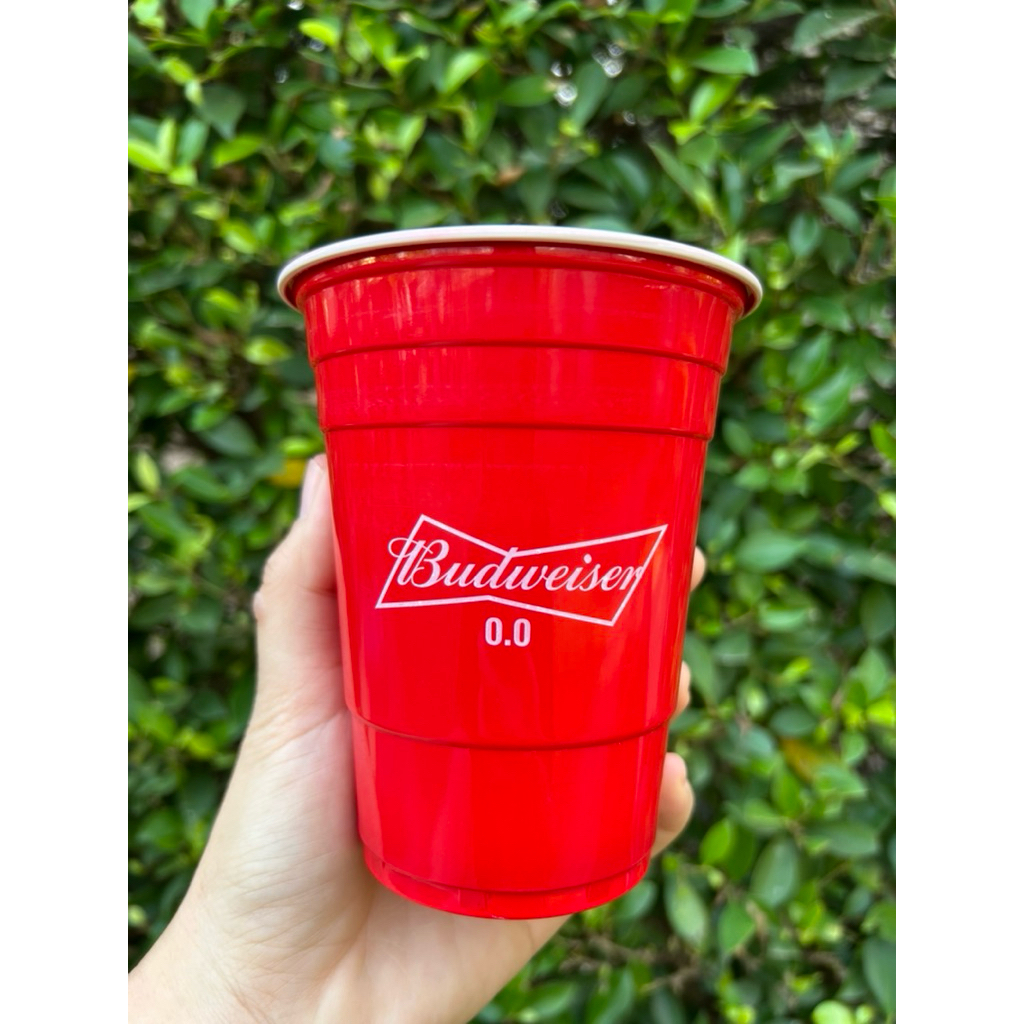 ลาย Budweiser แก้วแดงปาร์ตี้ ขนาด 450 ml. 16 ออนซ์