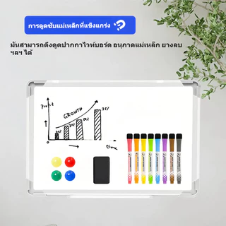 กระดานไวท์บอร์ด กระดานไวบอร์ด Whiteboard แม่เหล็ก 30x40 ซม. เขียนลบง่าย พร้อมปากกา ยางลบ ใช้เรียน ออฟฟิศ