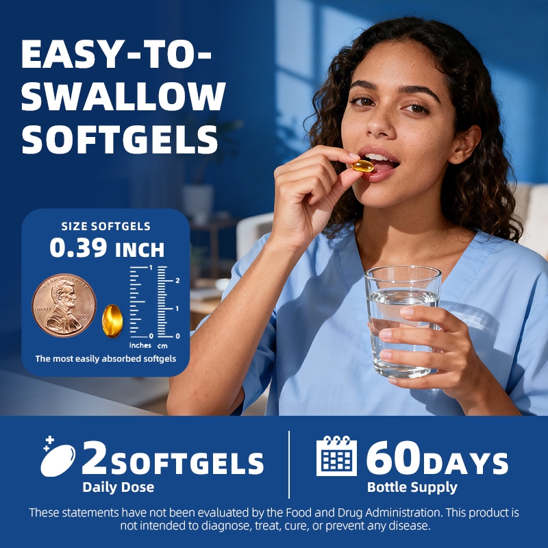 BEAU Fish Oil 120 PCS โอเมก้า-3 เข้มข้น สนับสนุนสุขภาพหัวใจ • สุขภาพสมอง • ระบบภูมิคุ้มกัน • และความยืดหยุ่นของข้ - รูปที่ 5